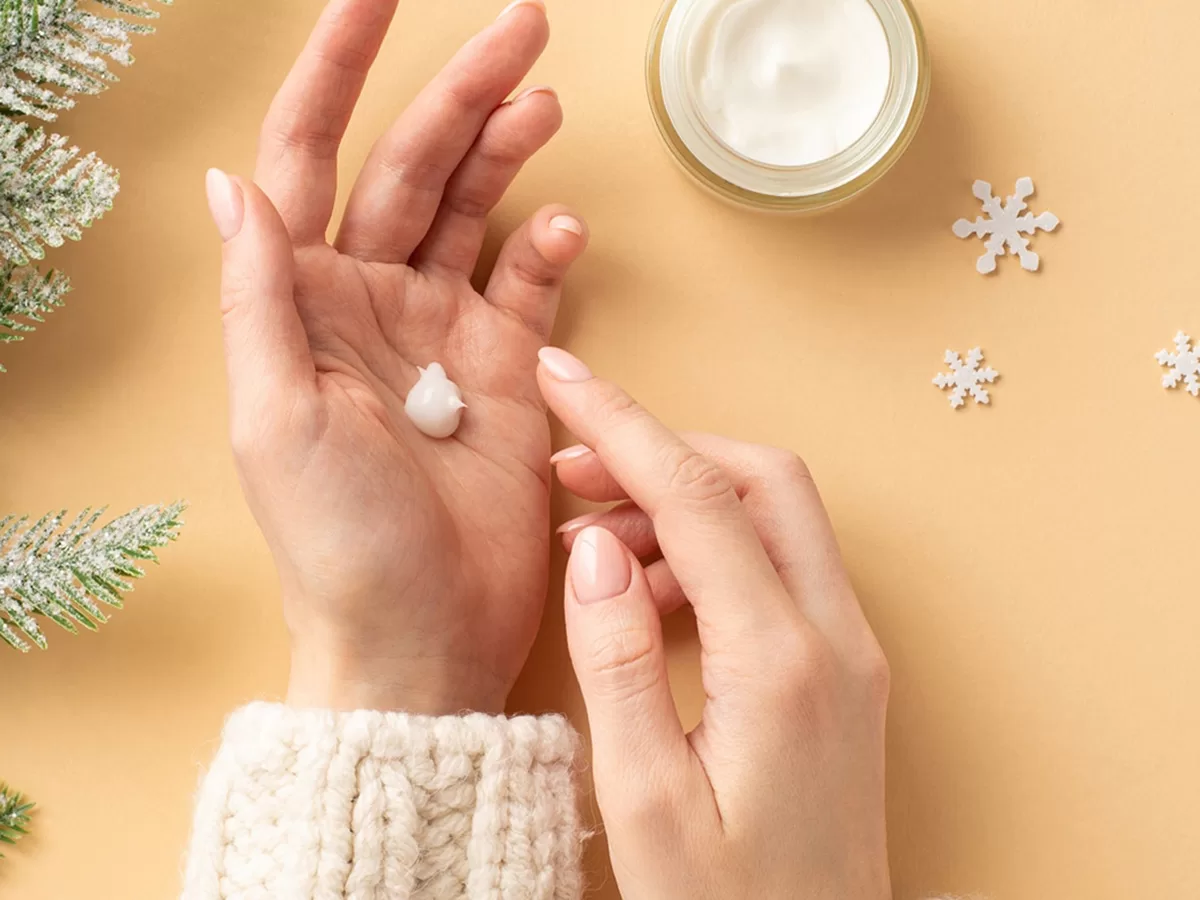image of moisturizer on hands