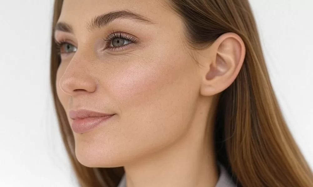 female with high cheekbones