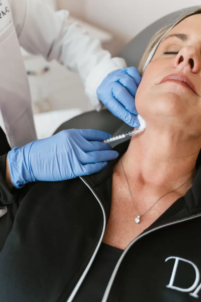 female patient receiving botox for jowls treatment