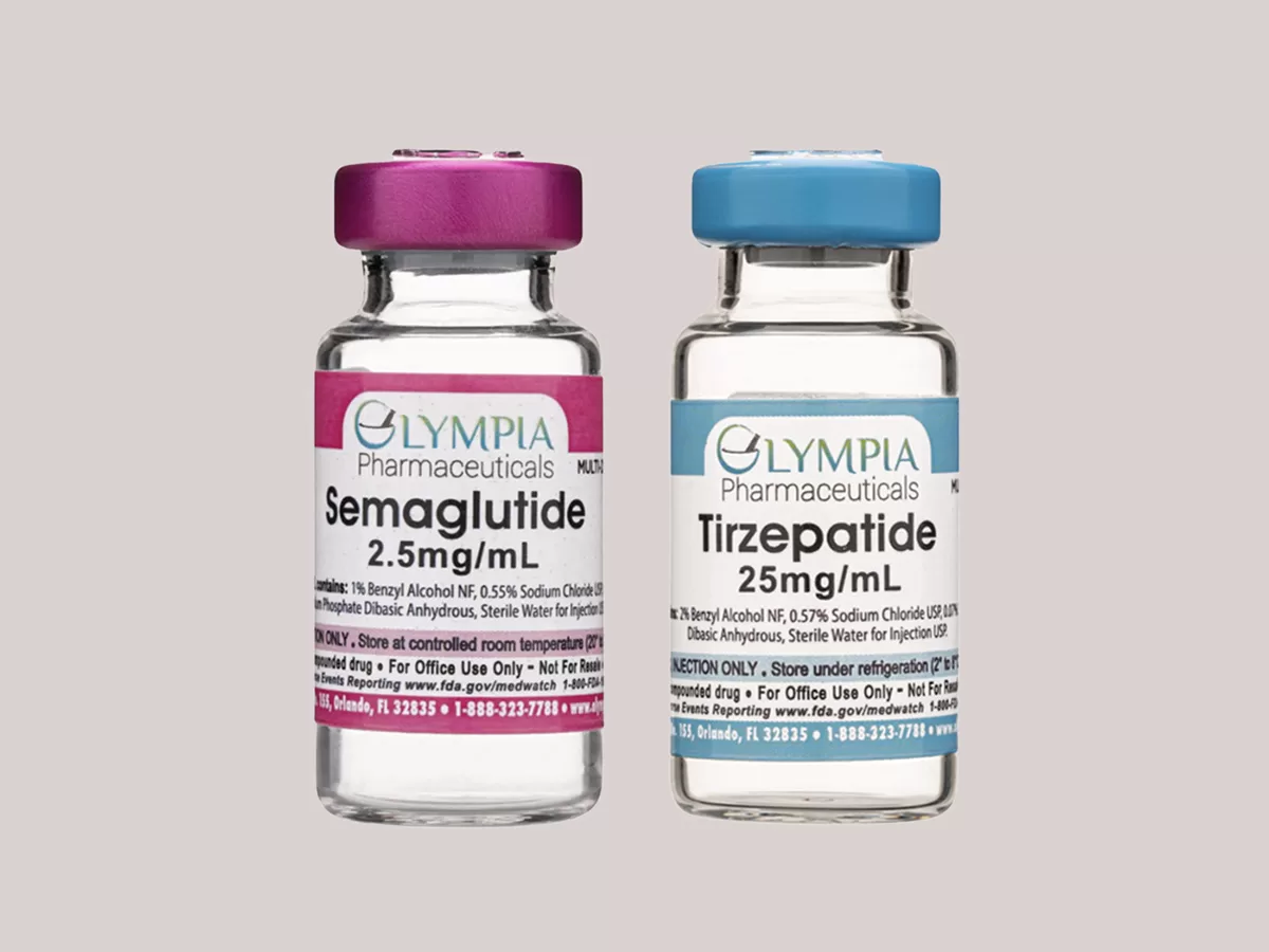 vials of Semaglutide and Tirzepatide
