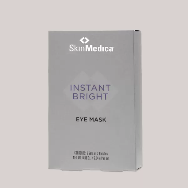 image of skinmedica packaging of Instant Bright eye masks, 6 sets of 2 patches